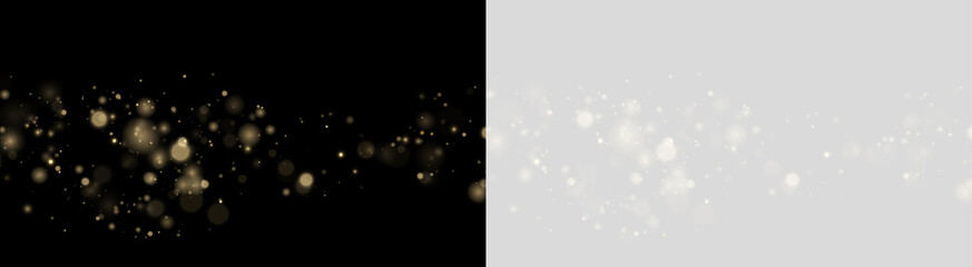 Warm golden dust swirls softly. Shimmering particles create festive light. Transparent PNG for holiday compositions. © Freesstock
