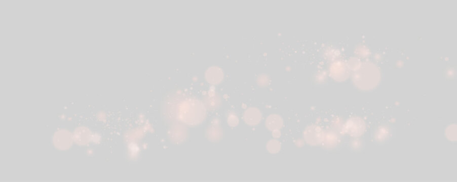 Sparkling red dust cloud glows with bright particles and magical bokeh highlights. Premium Christmas background overlay. Transparent PNG element.
