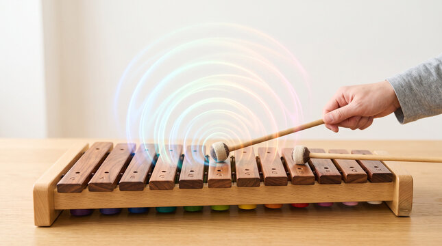 xylophone colorful sound waves music