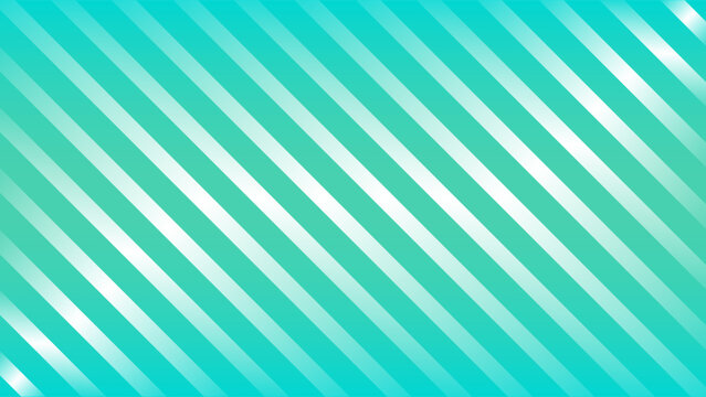 Abstract background with diagonal teal and white stripes pattern
