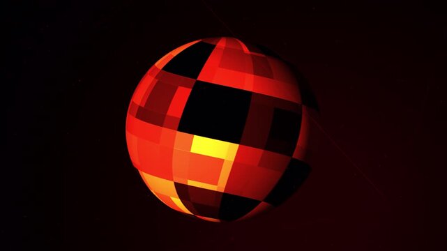 Abstract digital sphere with glowing geometric technology pattern