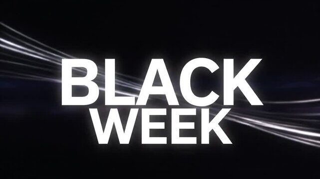 Black Week text with white light trails on black