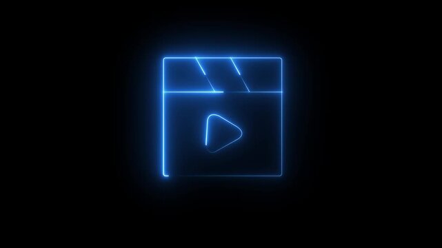 music audio video media player icon ,play button sign icon animation music audio video media player icon on black background .