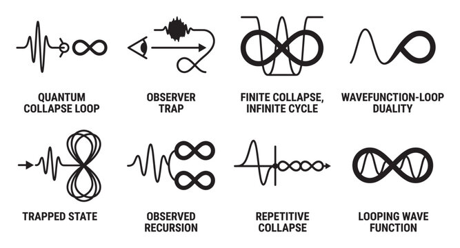 Quantum collapse loop, observer trap, finite collapse infinite cycle, wave function duality.