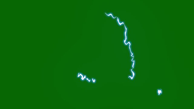 Thunder lightning animation with glowing electric bolts, comic flash bursts, blue energy sparks, storm explosion overlay on transparent green background for gaming, thunder flash, vfx and editing. 4k