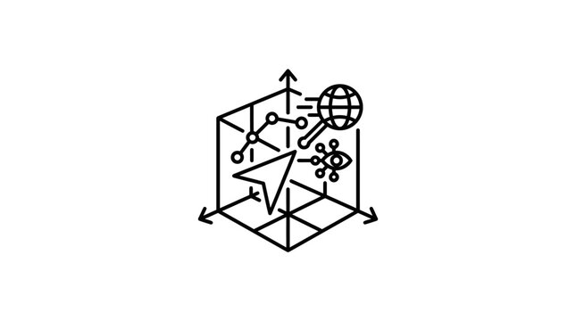 Spatial Data Visualization and Global Search Icon