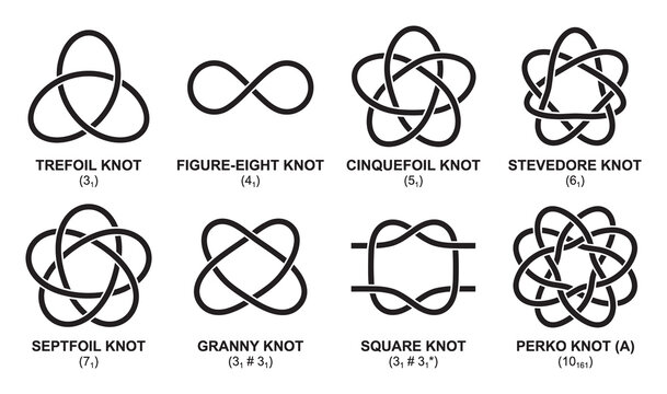 Abstract geometric knots and loops shapes for decorative design and illustration.