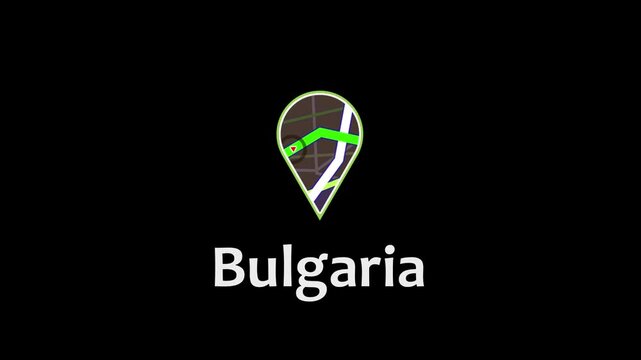 Bulgaria Map Concept with Digital Location Marker and Modern Navigation Design. red arrow icon direction on the map road.