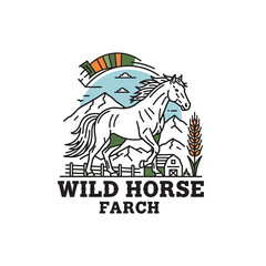 Fototapeta premium Majestic Wild Horse Running Freely Across Open Landscape.