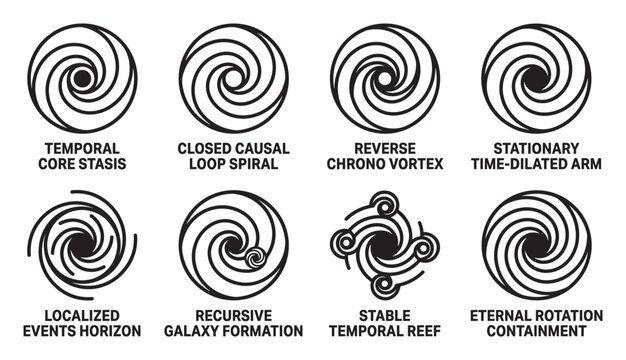 Abstract cosmic vortex spirals representing time and space phenomena for science themes.
