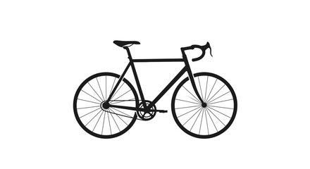 Fototapeta premium Minimalist black bicycle icons in various positions with isolated white background transportation illustration silhouette recreation handlebar