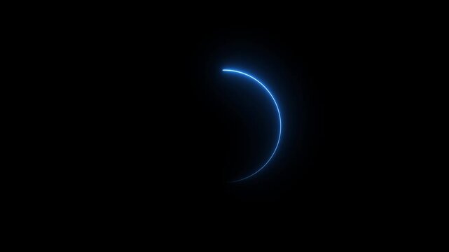 Animation circle. Loading, pending circle. spectrum fluorescent light with neon circle LED animation Animation of glowing neon circle loading icon on a black background, 4k quality neon line animation