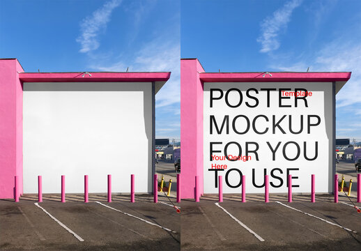 Mockup Of Customizable Wall Mural On Los Angeles Building