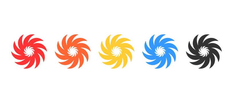 Hurricane symbol. Illustration of warning sign of typhoon, vortex, tornado for news elements, motion graphics