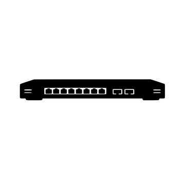 Black network switch icon for internet connection