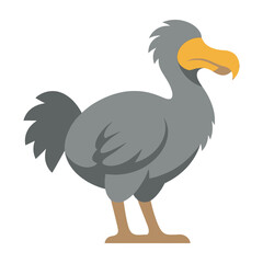 Dodo bird standing alone on white background looking right side © MDHOMAYOUN