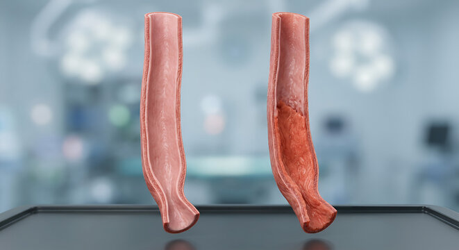 Healthy Esophagus vs Barrett's Esophagus 3D Medical Illustration of Esophageal Metaplasia
