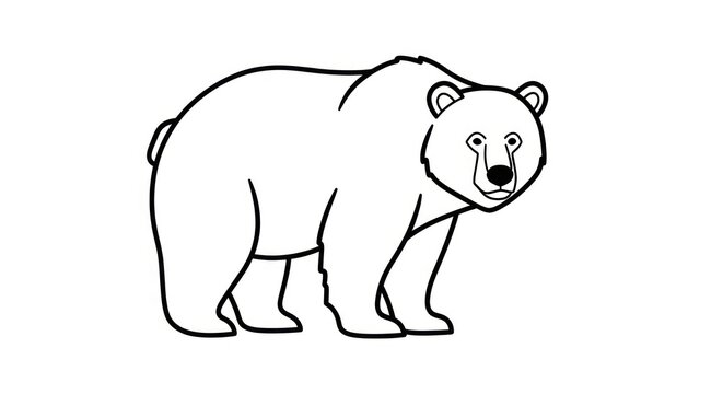 Polar bear standing on white background.