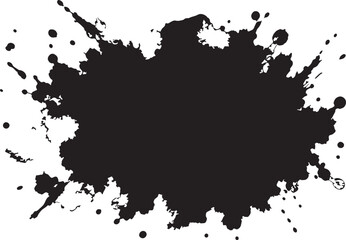 Fototapeta premium Large black ink splash or paint splatter texture with rough edges