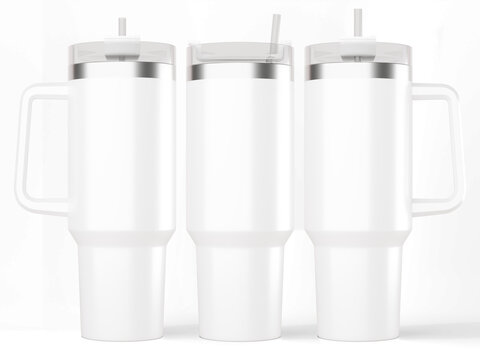 40 oz Rotating Tumbler with Handle on Transparent Background