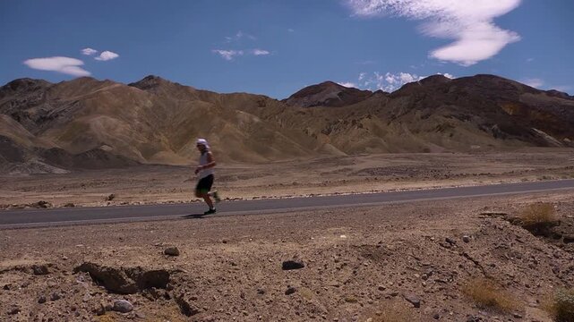 badwater athlete running in the desert