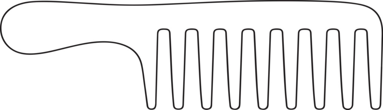 A wide tooth comb outline vector