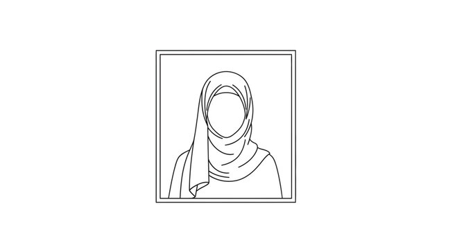 Woman in hijab portrait illustration