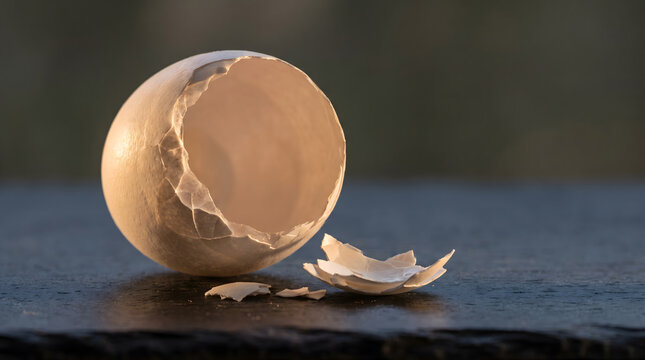 Cracked Eggshell Open Dark Surface Vulnerability Courage Opening Up Emotional Concept
