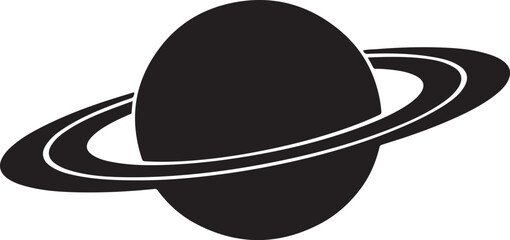  Planet Saturn with planetary ring silhouette vector © Abdul