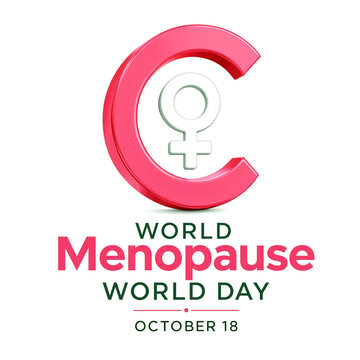 Colorful world menopause day awareness logo with female symbol and date isolated illustration
