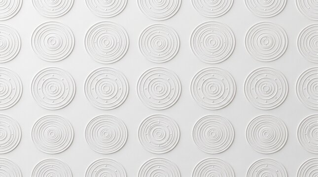 Luxury White Circular Geometric Seamless Pattern Background