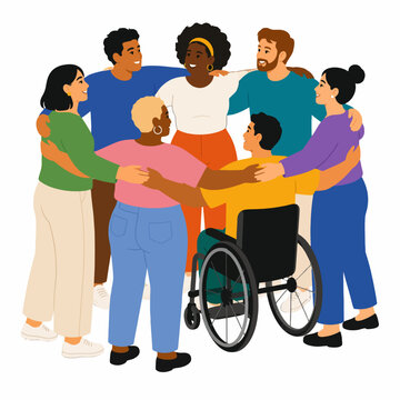 Diverse Inclusive Community Forming Circle of Unity