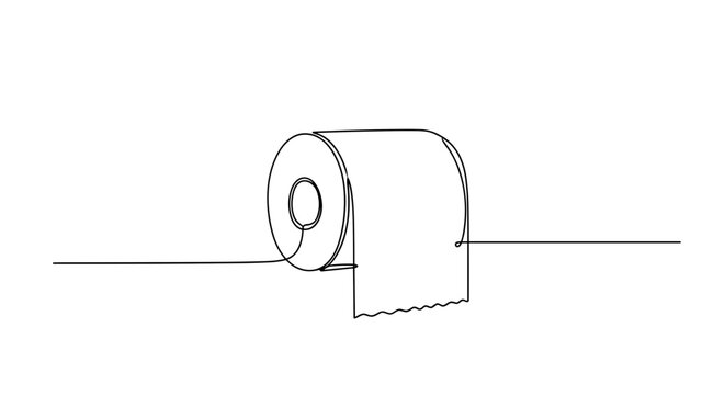 Toilet paper roll outline vector hygiene icon