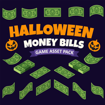 Halloween Money Bills and Banknotes Game Asset Pack