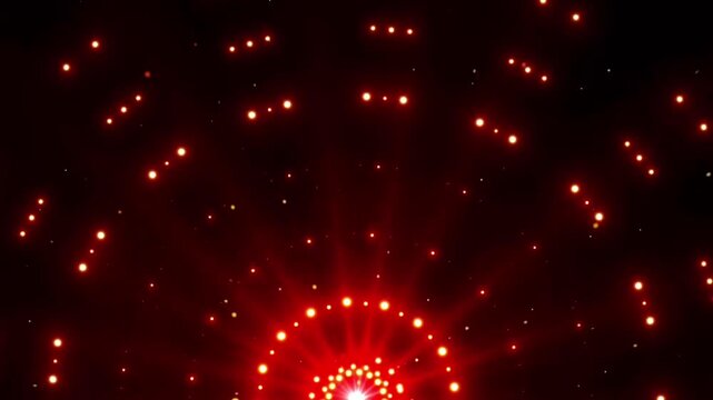 Glowing red LED stage lights radiating in concentric semicircles background