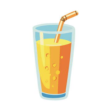 Fresh Orange Juice Drink Illustration