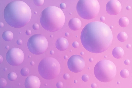 Abstract Pastel Pink Spheres Floating in Space