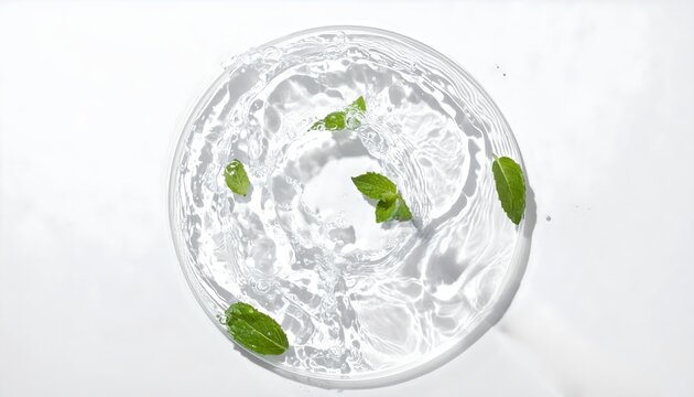 Fresh Mint Water Clear Glass