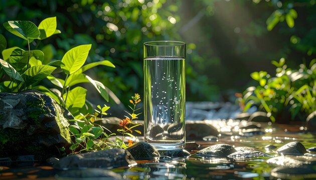 Tranquil Glass Water Amid Natures Calmness