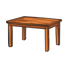 Fototapeta premium Wooden Dining Table Furniture Icon