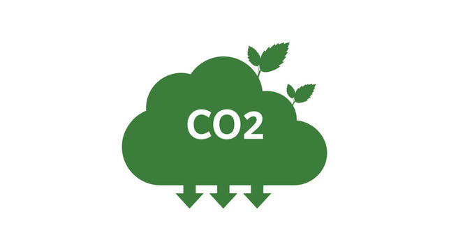 Cloud vector illustration co2 emission reduction concept