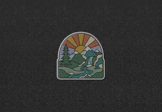 Embroidery Logo Patch Mockup For Apparel And Branding Design