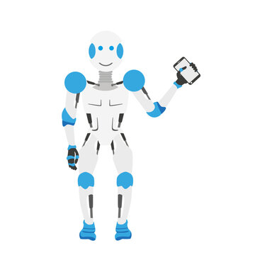 Cartoon Robot Smartphone Transparent