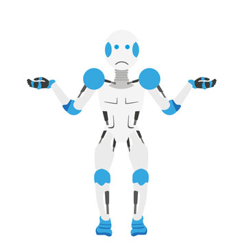 Cartoon Unknowing Robot Transparent