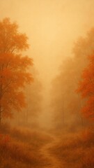 Fototapeta premium Misty autumn forest path mobile wallpaper