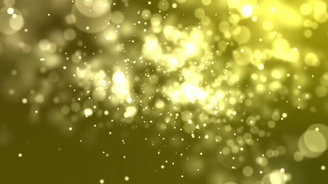 Golden Yellow Bokeh Particles Glowing Light Motion Graphics Background Loop