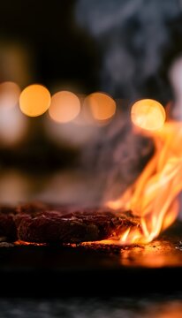 Sizzling steak on grill evokes warmth deliciousness inviting flavors perfect for summer gatherings