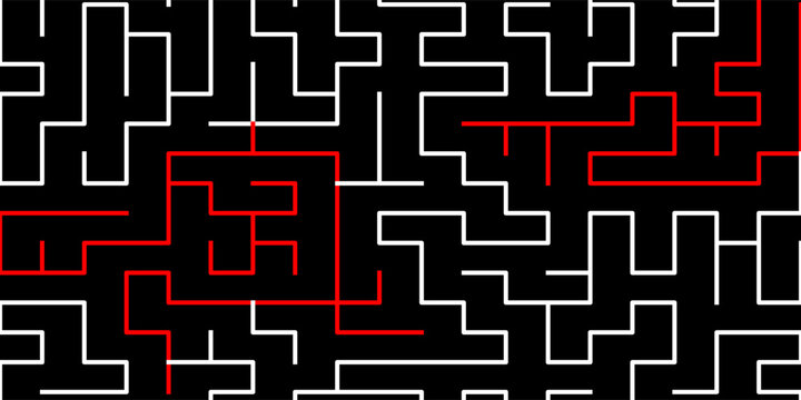 Abstract background black maze gradient white and red color