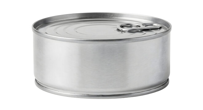 Blank tin aluminum food can mockup with pull ring