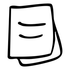 手描き線画のメモ用紙（書類・メモ）のイラスト素材